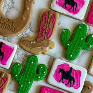 Western Cowboy Themed Sugar Cookies – Custom Decorated Cookies for Rodeos, Barn Parties & Country Weddings, Personalized Sugar Cookies