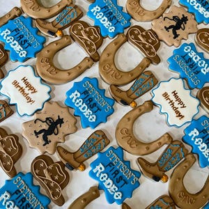 One Dozen Custom Sugar Cookies, Decorated Sugar Cookies for Events, Baby Shower, Bachelorette, Western Theme Cookies, Cowboy Rodeo Cookies