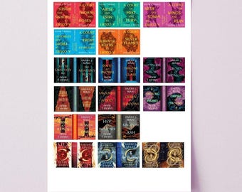 Sarah J Maas Mini Book Covers | Printable Mini Book Template | Canva Digital Download