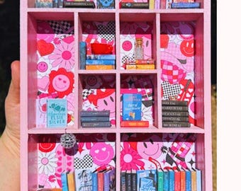 Custom Mini Bookshelf Shadow Box: Personalized Book Nook Decor