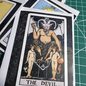Blank note card - Tarot card design - The Devil - Rider-Waite