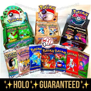Paquetes de refuerzo WOTC antiguos de Pokémon TCG (conjunto básico: desafío de gimnasio) 100 % auténticos, holográficos garantizados, casi impecables, resellados