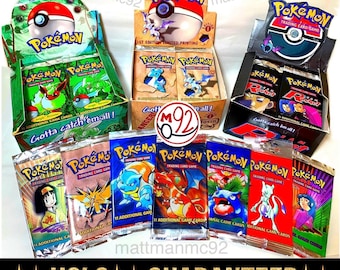 Paquetes de refuerzo WOTC antiguos de Pokémon TCG (conjunto básico: desafío de gimnasio) 100 % auténticos, holográficos garantizados, casi impecables, resellados