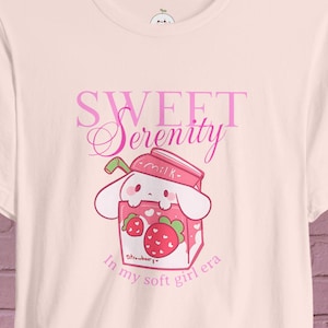 Kawaii Bunny Shirt Gift for Soft Girls Kawaii Gift for Best Friend Yume Kawaii Shirt Strawberry Milk Lovers Shirt Pastel Pink Outfit for Her