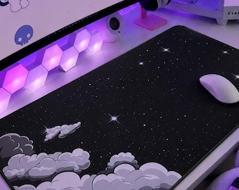 Celestial Mouse Pad, Starry Sky Desk Mat, Aesthetic Gaming Pad for Cosmic and Minimalist Setup