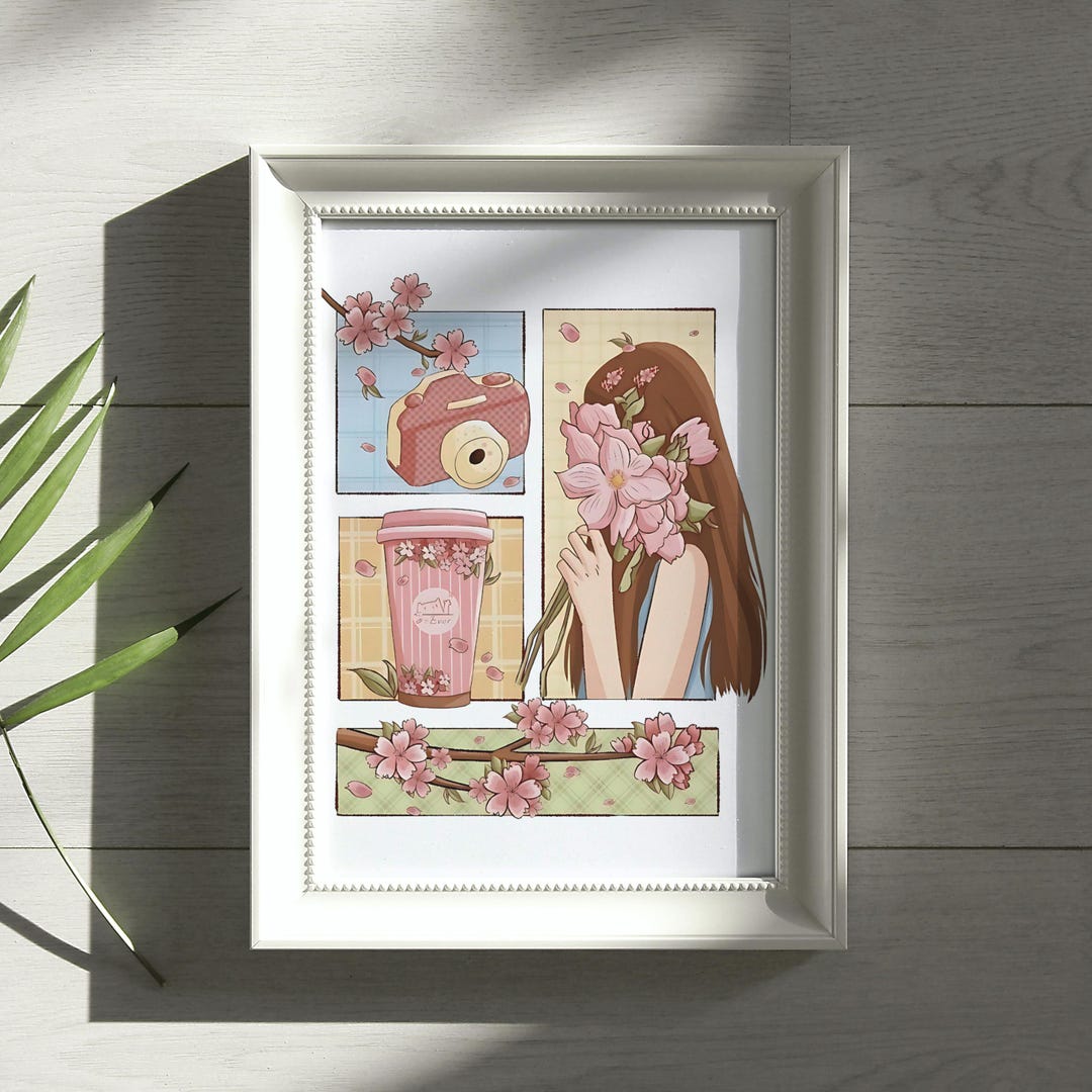 Kawaii Wall Art Poster Kawaii Girl Room Decor Anime Aesthetic Pastel ...