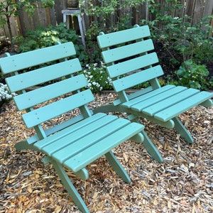 Woodland Green Color on Classic Cedar Chair Comfortable, Colorful Great for Decks, Patios, Garden Area Outdoor Chairs by Laughing Creek image 6