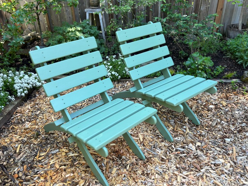 Woodland Green Color on Classic Cedar Chair Comfortable, Colorful Great for Decks, Patios, Garden Area Outdoor Chairs by Laughing Creek image 6