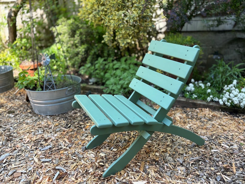 Woodland Green Color on Classic Cedar Chair Comfortable, Colorful Great for Decks, Patios, Garden Area Outdoor Chairs by Laughing Creek image 4