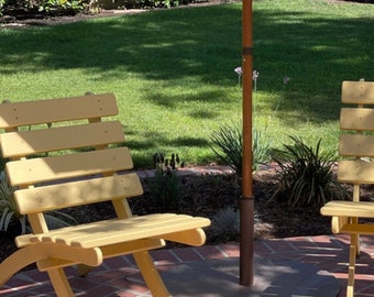 Mellow Yellow Stain Color on Classic Cedar Chair - Yard, Deck, Firepit, Patio, Garden, Cabin, Porch - 8 Stain Colors! - Laughing Creek