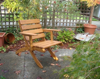 Comfortable Classic Cedar Armchair - Available in 8 Beautiful Stain Colors! - Strong, Durable, Storable - Handcrafted by Laughing Creek