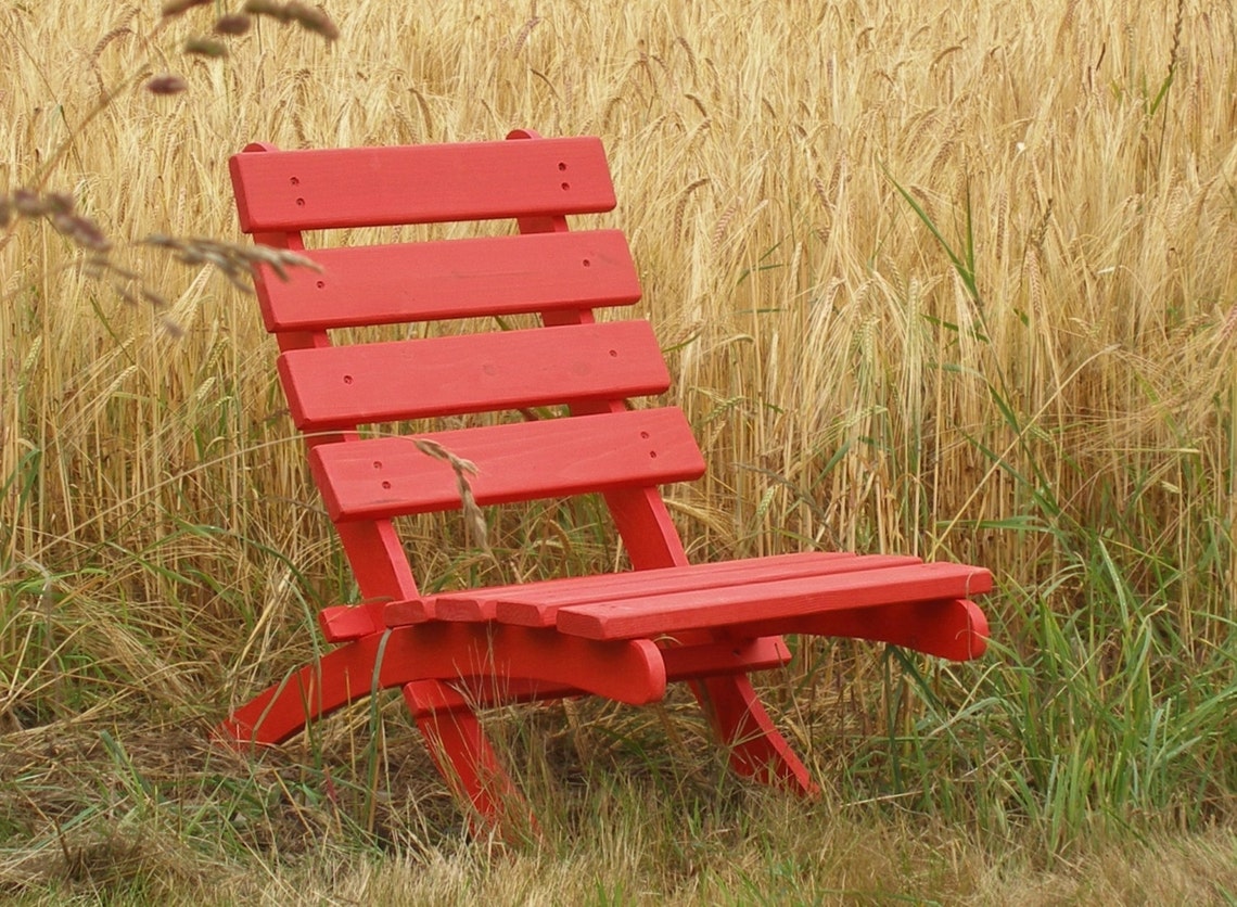 Classic Red Lounge Chair for Garden Deck Patio Porch Etsy