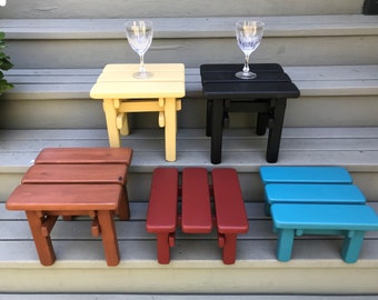 Small, Short and Handy Cedar Side Table - 8 Colors Available! - Two Sizes - Functional Outdoor Tables Handcrafted by Laughing Creek