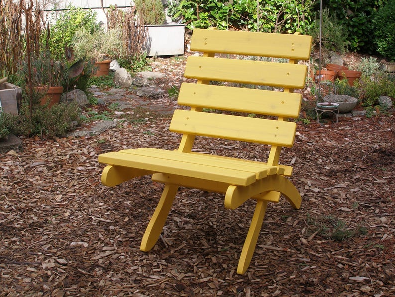 Yellow Color on Classic Cedar Chairs for Patio Garden Deck Etsy