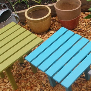 Pinewood Side Table / End Table 10 Colors Available 18x18x16 Colorful Outdoor Pine Wood Patio Tables by Laughing Creek image 8