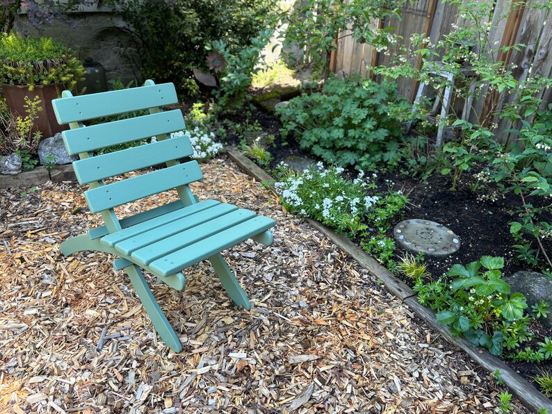 Woodland Green Color on Classic Cedar Chair Comfortable, Colorful Great for Decks, Patios, Garden Area Outdoor Chairs by Laughing Creek image 7