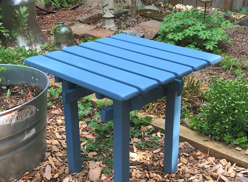 Pinewood Side Table / End Table 10 Colors Available 18x18x16 Colorful Outdoor Pine Wood Patio Tables by Laughing Creek image 7