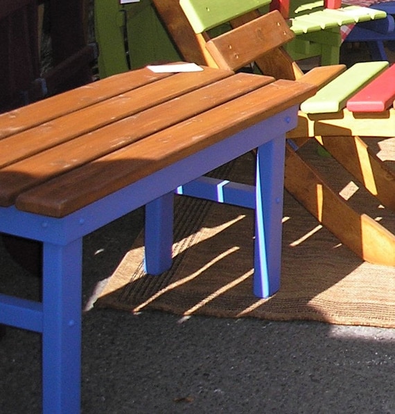 Two Color Cedar Garden Benches Choose 2 Colors From 12 Etsy