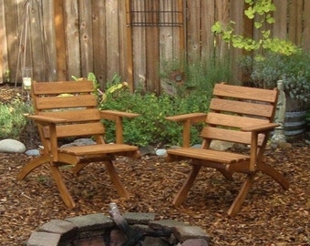 Comfortable Classic Cedar Armchair - Available in 8 Beautiful Stain Colors! - Strong, Durable, Storable - Handcrafted by Laughing Creek