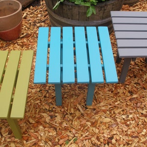 Pinewood Side Table / End Table 10 Colors Available 18x18x16 Colorful Outdoor Pine Wood Patio Tables by Laughing Creek image 1