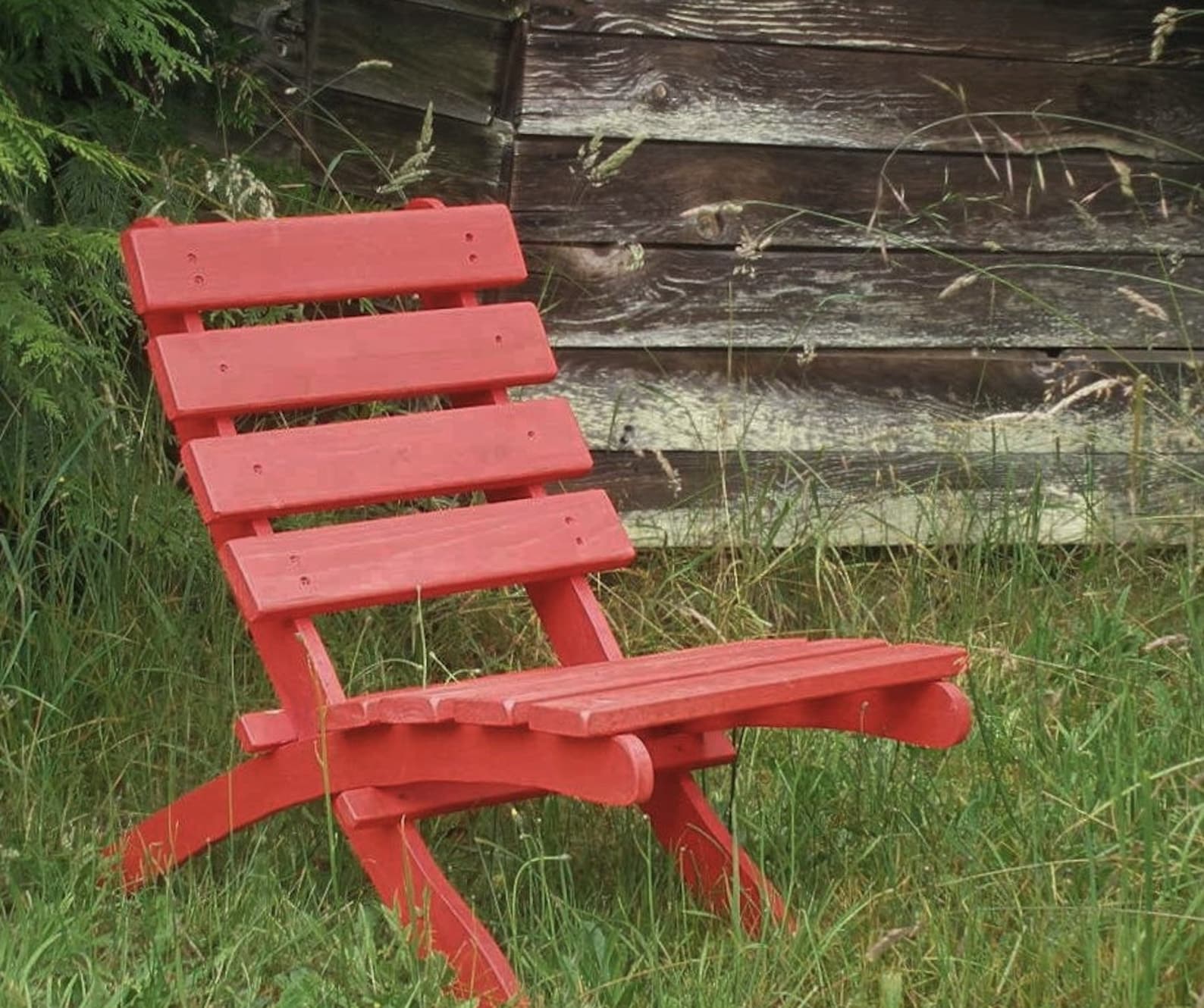 Classic Red Lounge Chair for Garden Deck Patio Porch Etsy