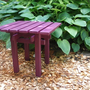 Pinewood Side Table / End Table 10 Colors Available 18x18x16 Colorful Outdoor Pine Wood Patio Tables by Laughing Creek image 5