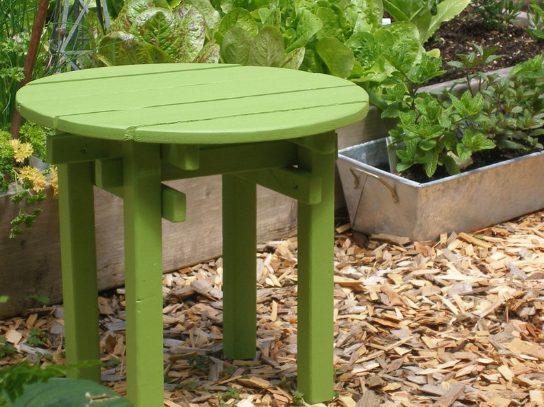 Round-Top Pine Wood Outdoor Side Table Available in 8 Stain Colors 17x17x16 for Patio, Garden, Deck by Laughing Creek image 4