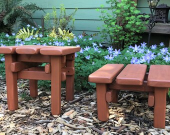 Cedar Plant Riser / Short Tables / Mini Platforms - 8 Colors Available! - 2 Sizes (12”x12”x7” or 12x12x11") - Handcrafted by Laughing Creek