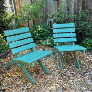 Woodland Green Color on Classic Cedar Chair Comfortable, Colorful Great for Decks, Patios, Garden Area Outdoor Chairs by Laughing Creek image 1