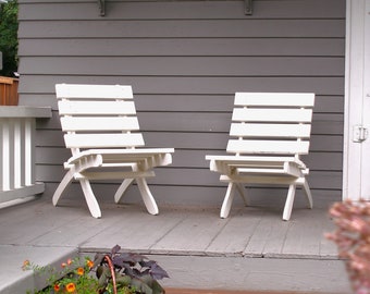 Porch White Stain on Classic Cedar Chairs for Entryway, Front Porch,  Deck, Garden, Patio - Handcrafted by Laughing Creek