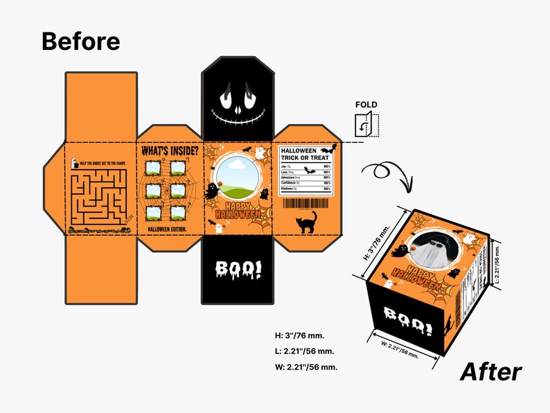 Kids Halloween Printable Blind Box FREE Chip Bag Template DIY Kids Halloween Printable Blind Box FREE Chip Bag Template DIY