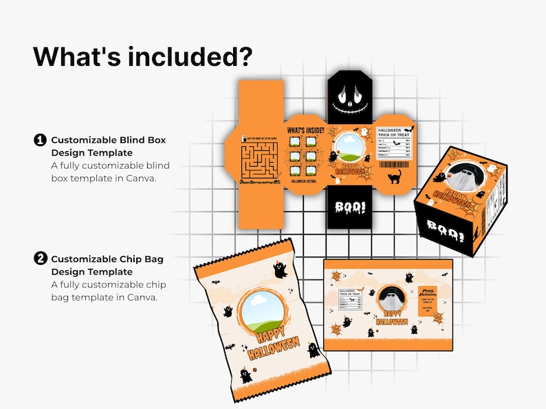 Kids Halloween Printable Blind Box FREE Chip Bag Template DIY Kids Halloween Printable Blind Box FREE Chip Bag Template DIY