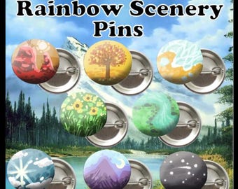 Rainbow Scenery Pins