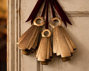 Vintage Brass Mid-century Modern Bells, set of 3