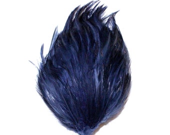 Navy Blue Feather Pad (rooster feather) Applique for millinery,mardi gras masks,costume hats,flapper feather fascinator,children headband