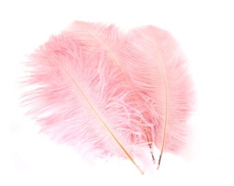 ROSE Pink Ostrich Feather Drab (6-8 inches, 3 package option) feather for hat,fascinator,hat,corset,dresses,bouquets, costume,fans