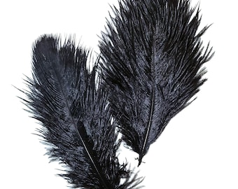 Black Ostrich Feather Drab (6-8 inches, 3 package option) feather for hat,fascinator,hat,corset,dresses,bouquets, costume,fans