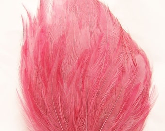 DUSTY ROSE Feather Pad (rooster feather) Applique for millinery,mardi gras masks,costume hats,flapper feather fascinator,children headband