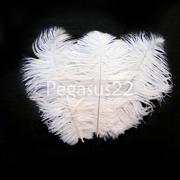 WHITE Ostrich Feather Drab (6-8 inches, 3 package option) feather for hat,fascinator,hat,corset,dresses,bouquets, costume,fans