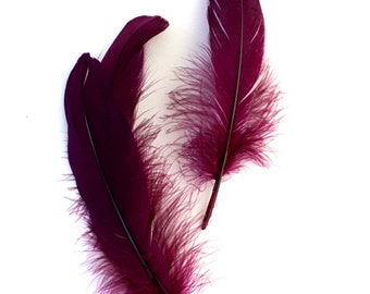 Grape Purple goose feathers (2 package size) wedding bouquets,fascinators,hat,shoe clips,feather earring,woodland cosplay,feather wand