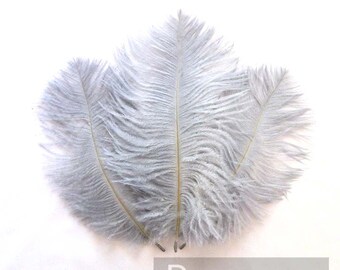 Silver Gray Ostrich Feather Drab (6-8 inches, 3 package option) feather for hat,fascinator,hat,corset,dresses,bouquets, costume,fans