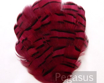 APPLE RED Striped Feather Pad (3 packages) feather pad for millinery, costumes, hats, headdresses, headbands and hair clips