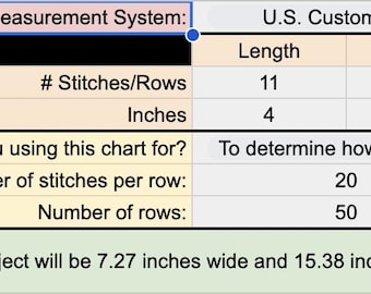 Crochet/Knit Gauge Conversion Calculator