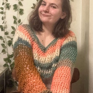 Summery/Springtime Crocheted Mesh Shrug