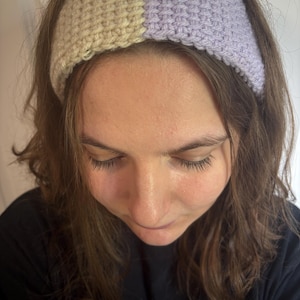 Two-Toned Purple and Tan Headband
