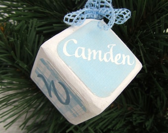 Baby boy block ornament