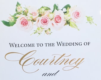 Calligraphy wedding welcome sign