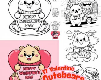 Valentine Bears Coloring Pages: 17 Love-Themed Designs (Printable PDF)