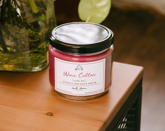Wine Cellar Candle Cotton Wick Rustic Charm Fig Cedar and Red Wine Scent 12 oz