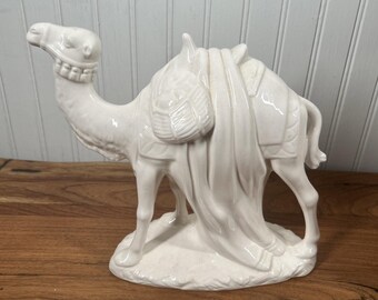 Vintage Holland Gießform Cremeweiß Krippe Figur Stehende Kamel Krippe